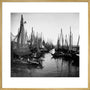 Small fishing boats moored in a harbour, c. 1910. art print extra large gold Art Print - Science Museum Shop