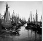 Small fishing boats moored in a harbour, c. 1910. stretched canvas extra large none Art Print - Science Museum Shop