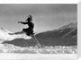 Woman ice-skater caught in mid-air, c 1920s. stretched canvas medium none Art Print - Science Museum Shop
