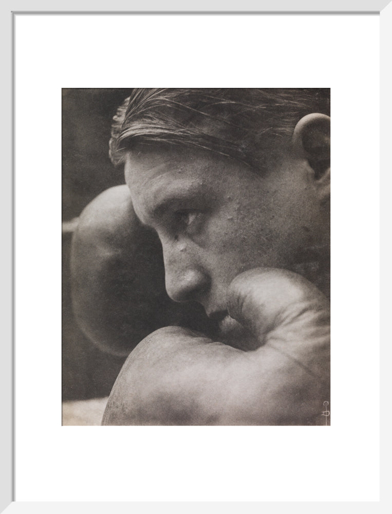 'Le Coup de Gong', A boxer art print medium white Art Print - Science Museum Shop