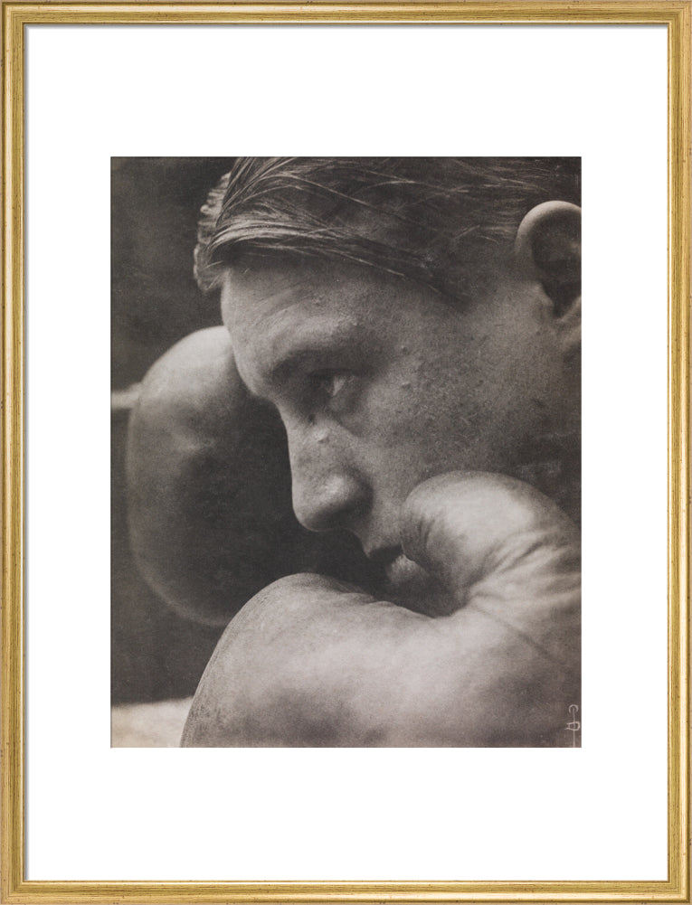 'Le Coup de Gong', A boxer art print large gold Art Print - Science Museum Shop