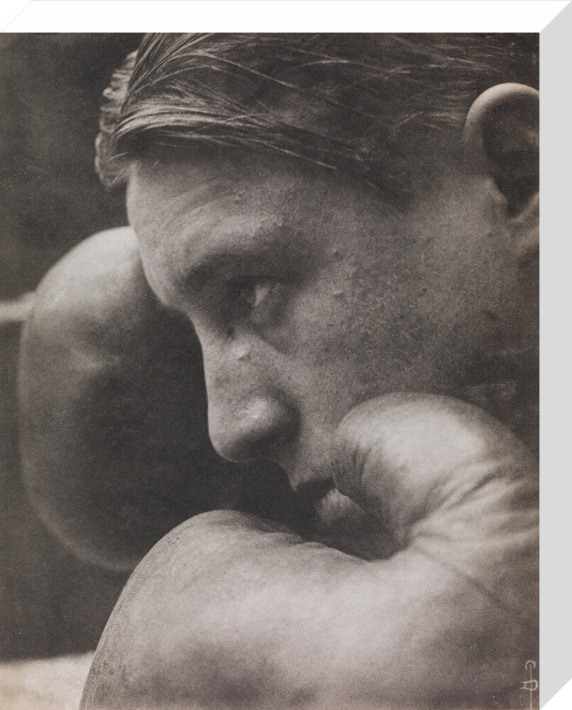 'Le Coup de Gong', A boxer stretched canvas medium none Art Print - Science Museum Shop