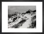 Horizon line of women walking over dunes, about 1930. art print small black Art Print - Science Museum Shop