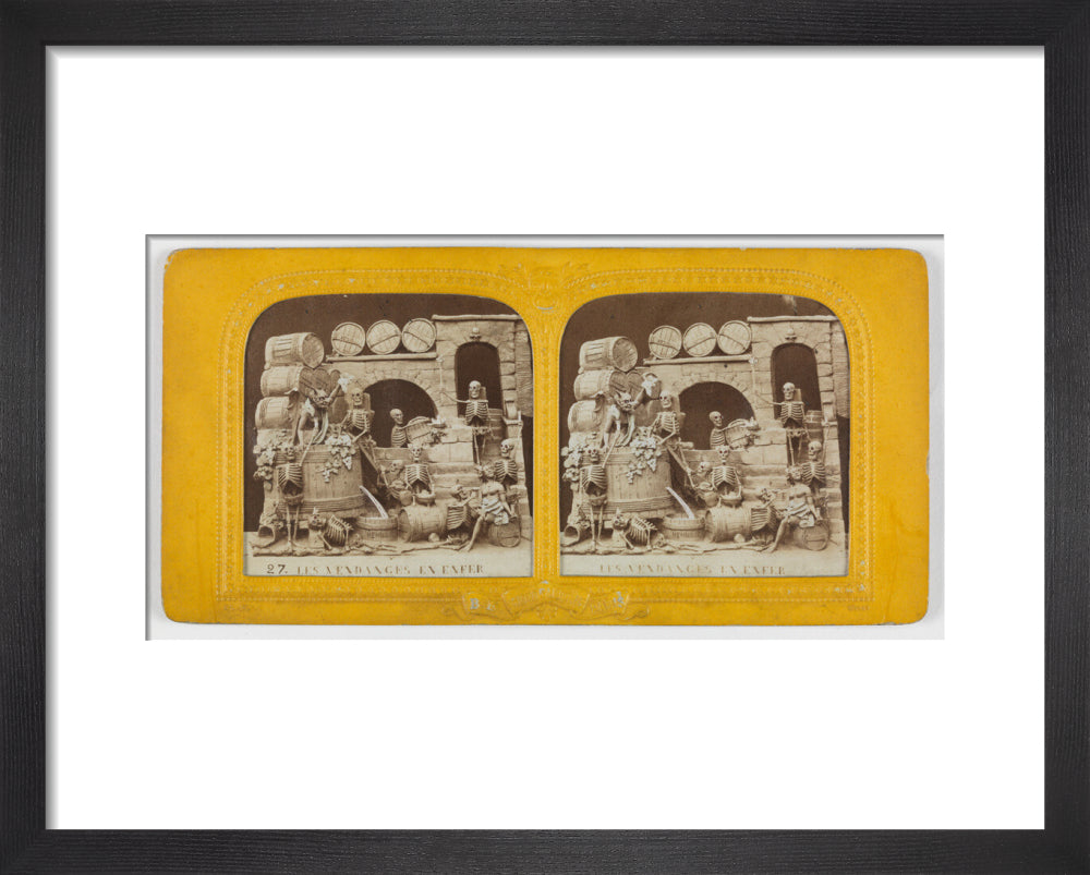 Les Vendanges en Enfer' /Grape harvest in Hell art print extra small black Art Print - Science Museum Shop