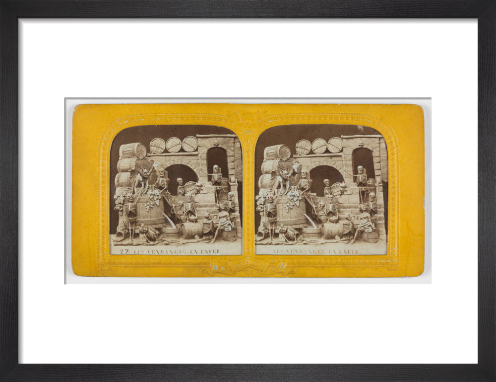 Les Vendanges en Enfer' /Grape harvest in Hell art print small black Art Print - Science Museum Shop