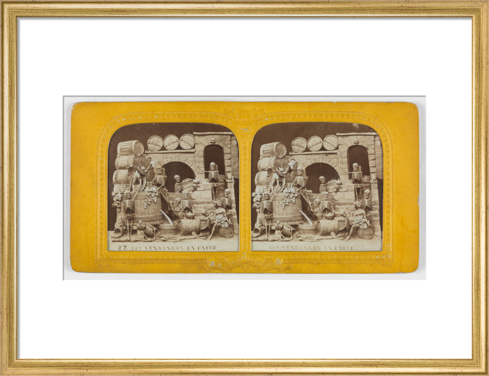 Les Vendanges en Enfer' /Grape harvest in Hell art print medium gold Art Print - Science Museum Shop