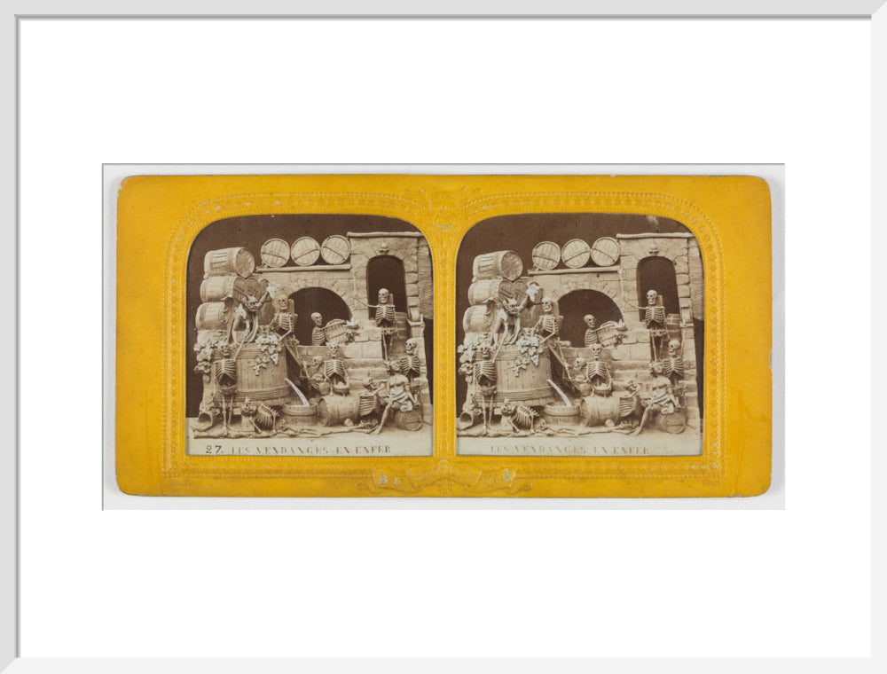 Les Vendanges en Enfer' /Grape harvest in Hell art print large white Art Print - Science Museum Shop