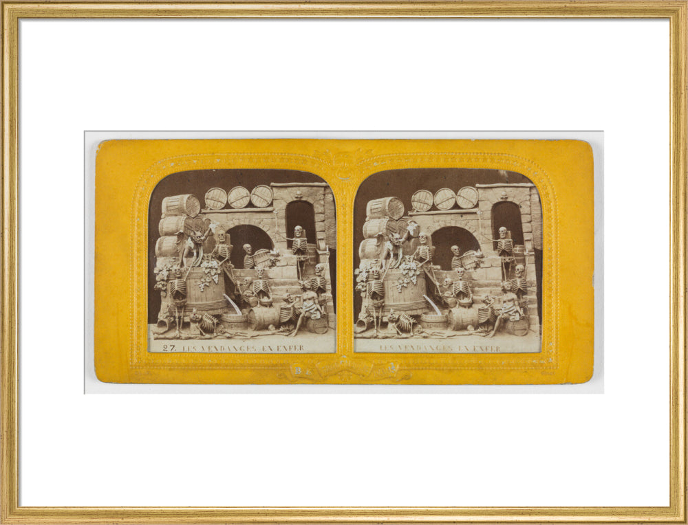 Les Vendanges en Enfer' /Grape harvest in Hell art print large gold Art Print - Science Museum Shop