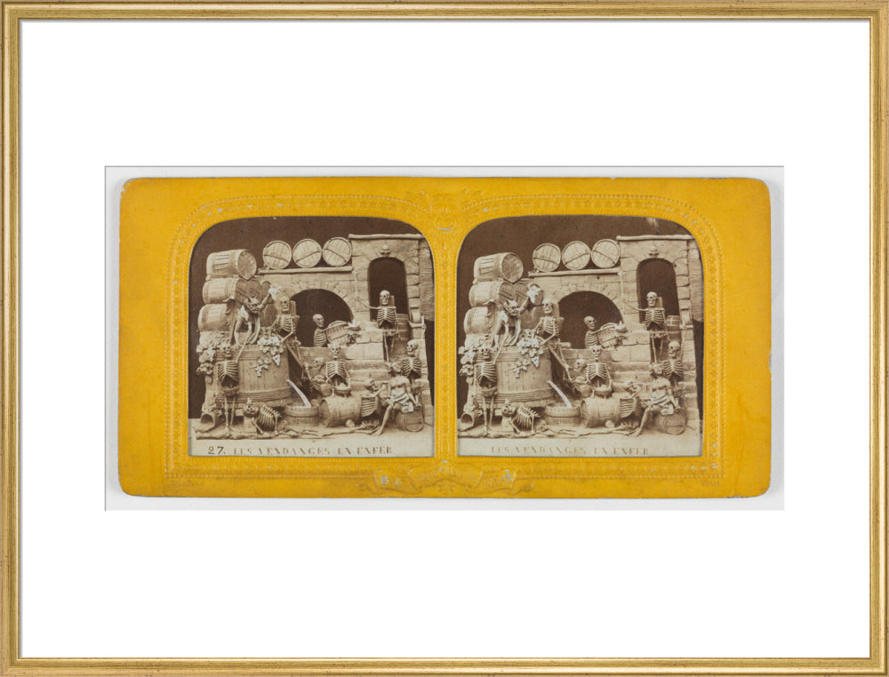 Les Vendanges en Enfer' /Grape harvest in Hell art print extra large gold Art Print - Science Museum Shop