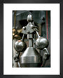 Detail showing the governor on the inverted vertical cross-compound steam engine art print extra small black Art Print - Science Museum Shop