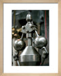 Detail showing the governor on the inverted vertical cross-compound steam engine art print extra small natural Art Print - Science Museum Shop
