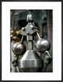 Detail showing the governor on the inverted vertical cross-compound steam engine art print large black Art Print - Science Museum Shop