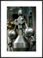 Detail showing the governor on the inverted vertical cross-compound steam engine art print extra large black Art Print - Science Museum Shop