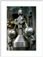 Detail showing the governor on the inverted vertical cross-compound steam engine art print extra large white Art Print - Science Museum Shop