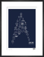 Science Museum Star Trek Ships of the Line art print small black Art Print - Science Museum Shop
