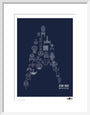 Science Museum Star Trek Ships of the Line art print small white Art Print - Science Museum Shop