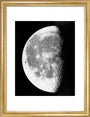 Transparency, 12x10 - Moon, last quarter. art print extra small gold Art Print - Science Museum Shop
