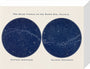 Stars Visible to the Naked Eye. Northern and Southern Hemispheres: A Handbook and Atlas of Astronomy stretched canvas small none Art Print - Science Museum Shop