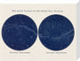 Stars Visible to the Naked Eye. Northern and Southern Hemispheres: A Handbook and Atlas of Astronomy stretched canvas medium none Art Print - Science Museum Shop