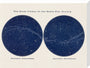 Stars Visible to the Naked Eye. Northern and Southern Hemispheres: A Handbook and Atlas of Astronomy stretched canvas large none Art Print - Science Museum Shop