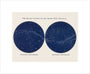 Stars Visible to the Naked Eye. Northern and Southern Hemispheres: A Handbook and Atlas of Astronomy unstretched canvas small none Art Print - Science Museum Shop