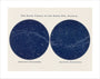 Stars Visible to the Naked Eye. Northern and Southern Hemispheres: A Handbook and Atlas of Astronomy unstretched canvas large none Art Print - Science Museum Shop