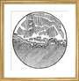 Sketch of the moon by Galileo Galilei, c 1635. art print small gold Art Print - Science Museum Shop