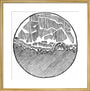 Sketch of the moon by Galileo Galilei, c 1635. art print medium gold Art Print - Science Museum Shop