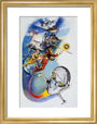 Anastasia, Mural painting panel of Dan Dare , by Frank Hampson, 1977. art print extra small gold Art Print - Science Museum Shop