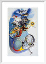 Anastasia, Mural painting panel of Dan Dare , by Frank Hampson, 1977. art print small white Art Print - Science Museum Shop