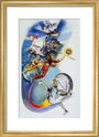 Anastasia, Mural painting panel of Dan Dare , by Frank Hampson, 1977. art print small gold Art Print - Science Museum Shop