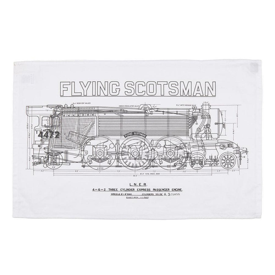 National Railway Museum Flying Scotsman Blueprint Tea Towel