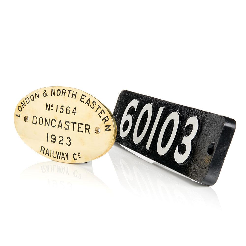 Flying Scotsman Smokebox Number Plate and Doncaster Works Plate -National Railway Museum - Train, Locomotive Gift- Science Museum Shop