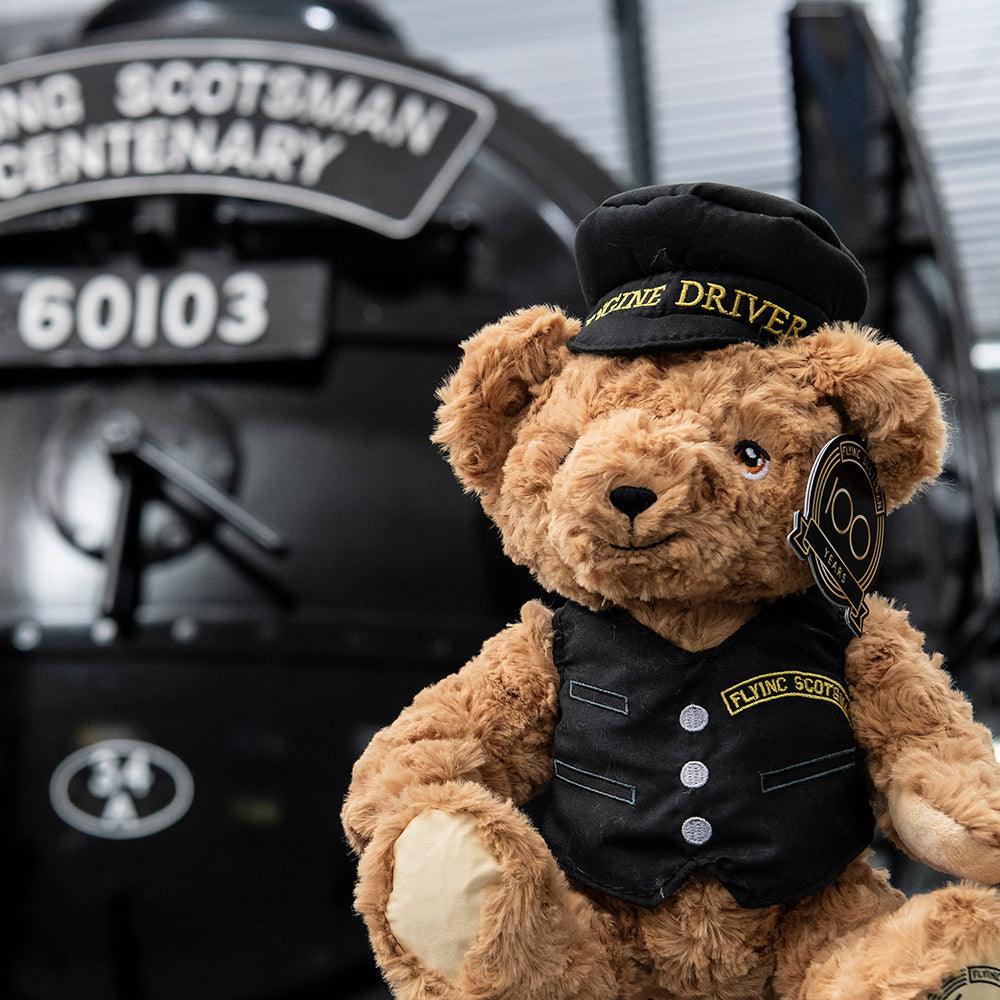 National Railway Museum Flying Scotsman Plush Bear with Flying Scotsman- Train, Locomotive Toy & Gift - Science Museum Shop