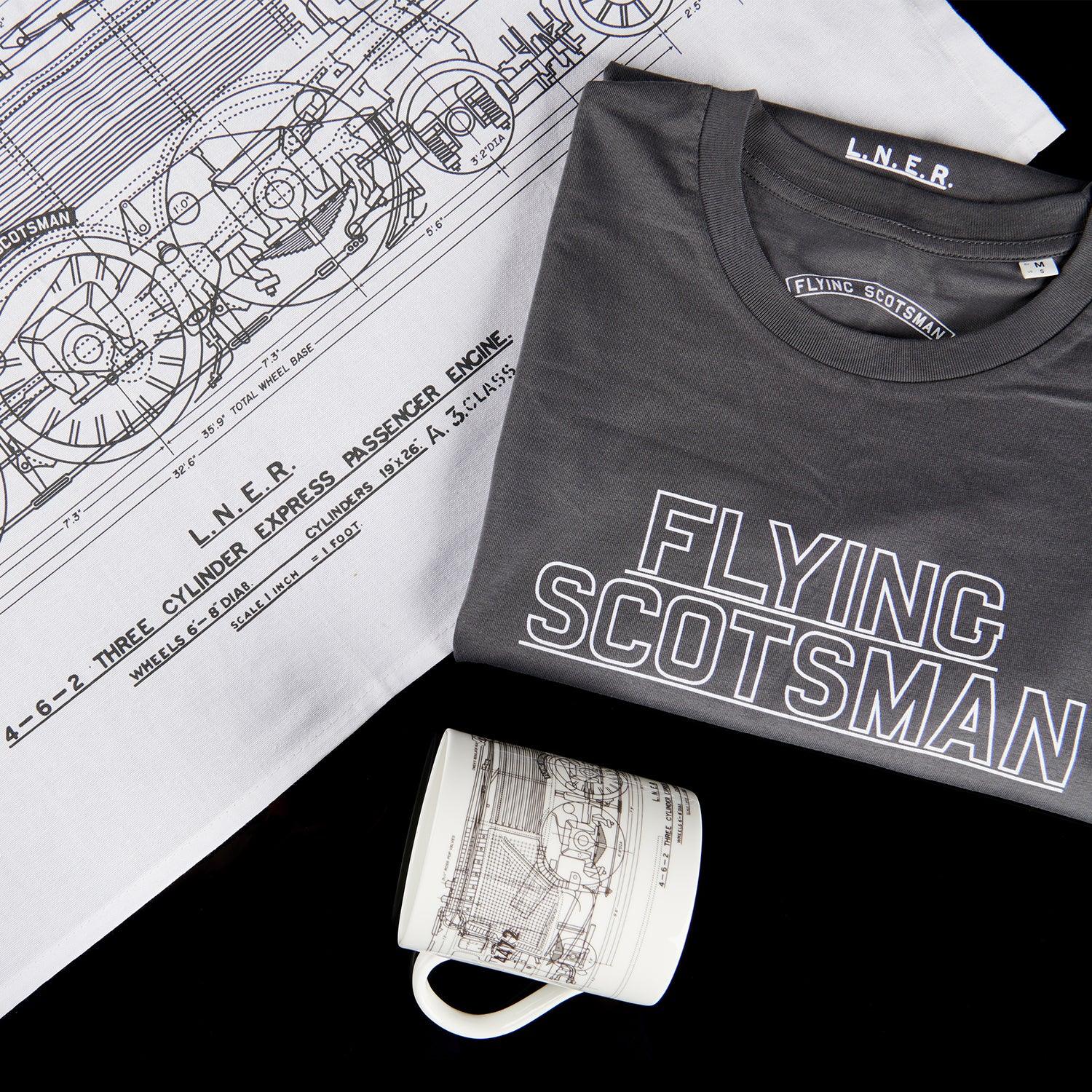 National Railway Museum Flying Scotsman Blueprint Tea Towel - Kitchen - Science Museum Shop